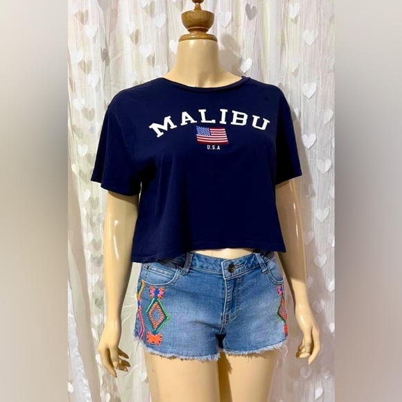 ❤️ 🆕 ROMWE Cropped Malibu tshirt size large - Picture 2 of 5